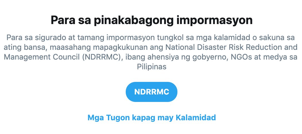 Cnn Philippines On Twitter Twitter Launches A Search Prompt On Disaster Preparedness To Provide Information And Updates On Relief Efforts During Or After Disasters Emergencies Lindol Baha Disaster Are Among The Search