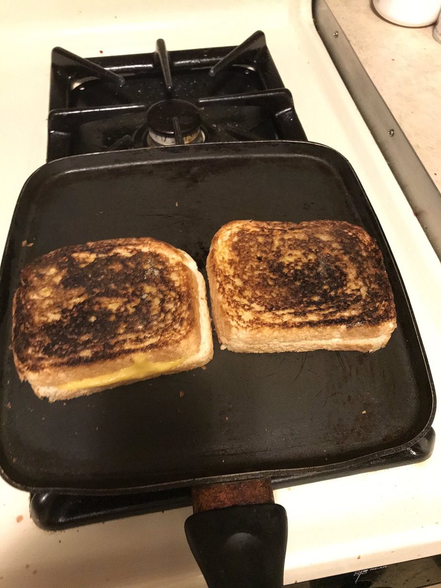 toddly42002's tweet photo. I just put a salad together to eat because I only had a bowl of cereal around noon.  Just about to eat, and someone decides they want a grilled cheese.  So I made one for myself as well.  Mine is one the right with the pickle chips.
#GrilledCheese
#CookingWithTodd https://t.co/hyGkxwldA3