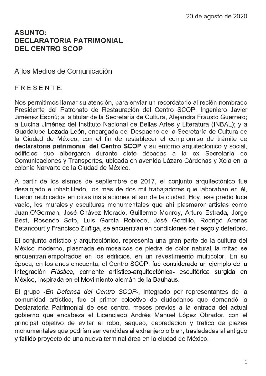 defensaSCOP's tweet photo. Estimado Sr. Ing. @JimenezEspriu nos permitirnos enviarle esta atenta solicitud para encontrarnos de nuevo y que escuche nuestras propuestas. #DefensaSCOP https://t.co/mq9zCWHzut