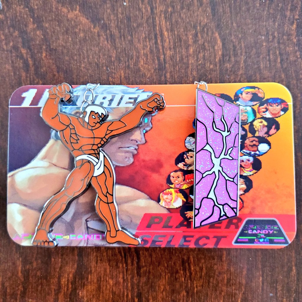 arcadecandyco's tweet photo. Second char. up the mighty Urien "Aegis Reflector SA", comes with a free Holographic Sticker! Store link below🚨3rd Strike Pin RT😎👀🙏 Thank You for supporting "Welcome to the World of Street Fighter 3" @RASCofficial @MarkMan23 @JWonggg @TheJazzyCircuit 
https://t.co/f08C9LiEuW https://t.co/HOjuW0G7GL