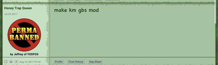 and finally for today heres a 3 year old screenshot asking for her main account to mod another forum