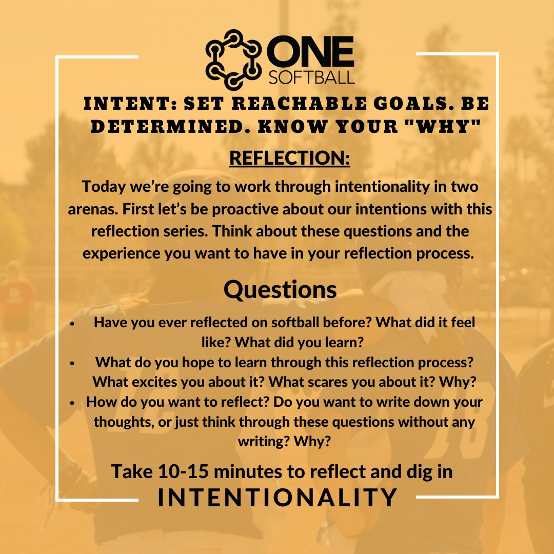 onesoftball's tweet photo. Taking Inventory Week One! This week we're diving into intentionality in reflection and preparation and knowing your "why." Why do you prepare the way you do?  For a full look at a college player's answers to the prompts below check out our Instagram! https://t.co/565baypemu https://t.co/6QtTmqKaFS
