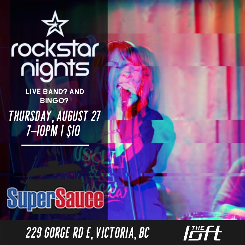 Don’t miss the our weekly “Rockstar Nights” event this Thursday where SuperSauce will be taking the stage at The Loft. There will be live music and band bingo— All will be explained at the event and be sure to bring your smart phone!