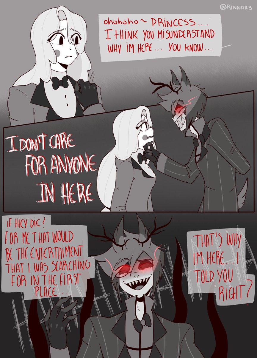 Rinnax3's tweet photo. "Talk with me" page 52 to 54 
color by @misakiing_
 
#radiodust #HazbinHotel https://t.co/UCe3SMbwy5