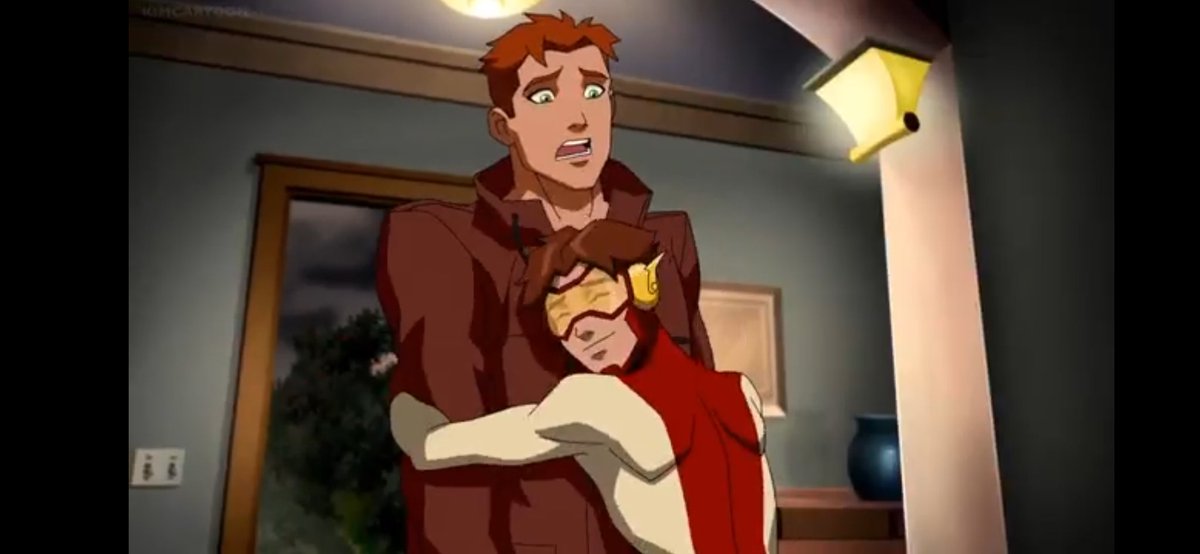 hes so smaaaaallll compared to kid flash hes so tinyyyyy he loves a hugggg