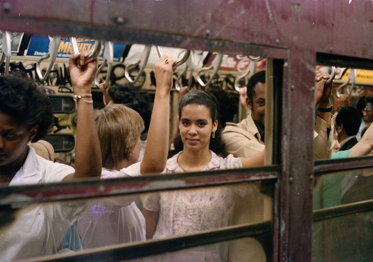 Brooklyn, New York (early '80s). Youth on the subway, photographed by Jamel Shabazz.