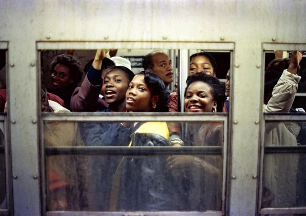 Brooklyn, New York (early '80s). Youth on the subway, photographed by Jamel Shabazz.