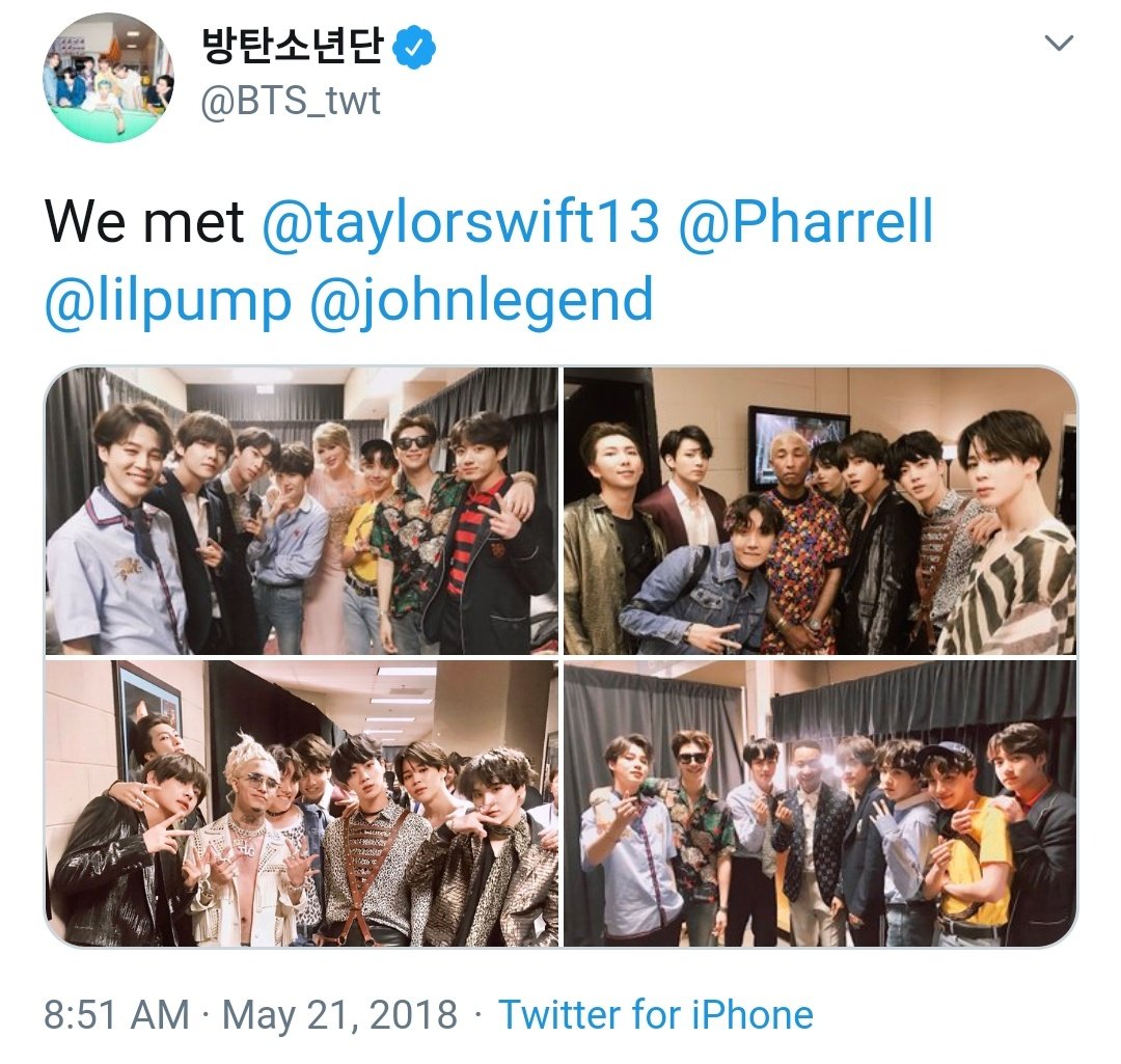 Taylor was the first to share these pictures, pictures that broke the internet. Like literally, Instagram crashed for a while after Taylor dropped these. BTS soon posted their own pictures on Twitter, they mentioned Taylor first.(in total, there are 3 pics)