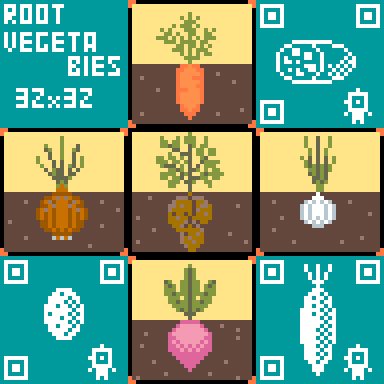 netroco's tweet image. 根菜🥕🥔🧅🔲
A #set of #RootVegetables 
#32x32
@Pixel_Dailies #pixel_dailies #pixelart