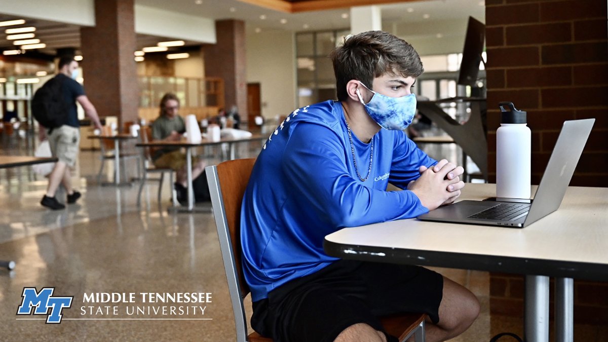 MTSUNews's tweet photo. What a first day of #fall2020 classes at #MTSU, y'all! We did it! Let's give ourselves a hand ππ *and* a break & keep up the great work tomorrow & all semester. #MTSUStayOnCourse #TrueBlue (Thanks to MTSU photog @j_n_10 for the pix!) https://t.co/lW74C2gl5C