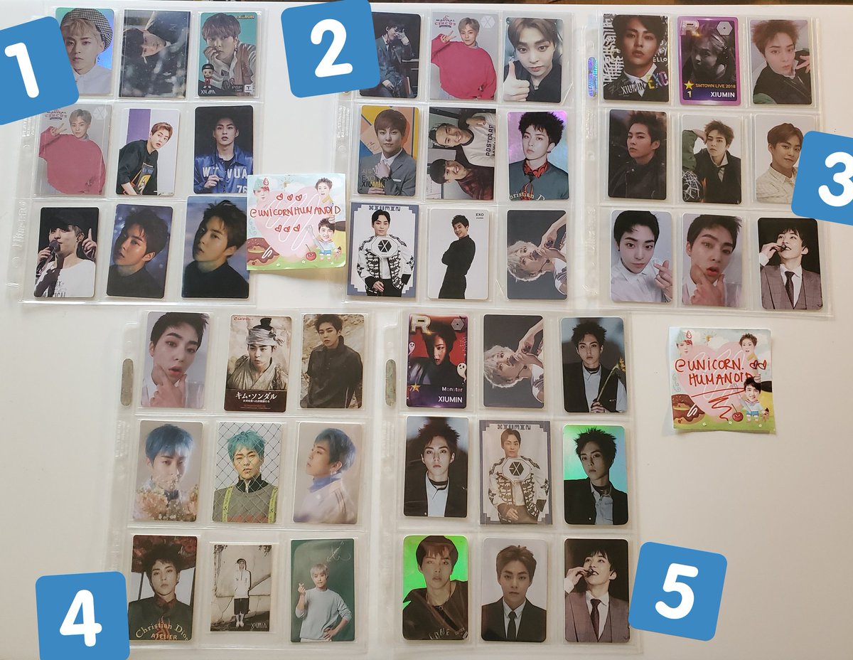 WTS EXO xiumin minseok photocard pc sets*prices include shipping#1; $120#2; $160#3; $300#4; $150#5; $320*buy 3 sets get oeil postcard+polaroids for free*buy 5 sets get pics 2&3 for freecbx gp kim seondal falling smtown osaka old star avenue superstar sm halloween NR