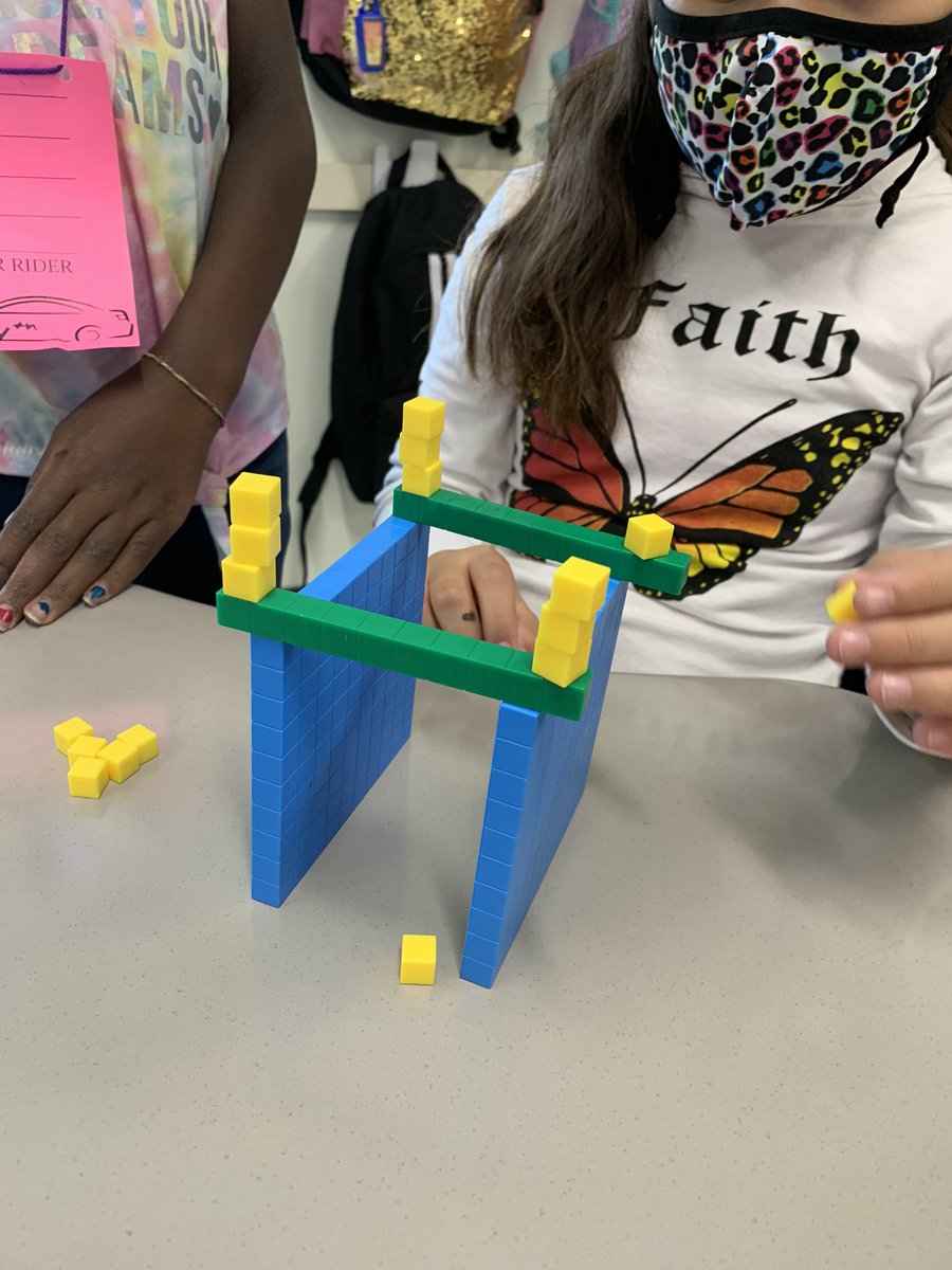 RachelReichert4's tweet photo. My students had a blast getting creative building structures with base 10 blocks today! I gave them a number and they had to create a structure that stood on its own using only those blocks. #just4kids https://t.co/Y7rvhpTUp0