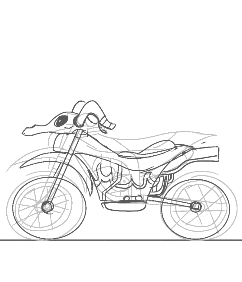 trying to draw katz's motorbike again. bikes suck 