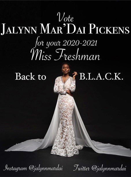 jalynnmardai's tweet photo. Greetings,
I am Jalynn Mar’Dai Pickens, from Shreveport, Louisiana, majoring in Visual and I vying to be your Miss Freshman 2020-2021.
#gramfam24 #gramfam23 #gramfam22 #gramfam21 #gramfam #jalynnformissfreshman #gramily #campusqueen #backtoblack #gramelections2k20 @Gram_BOE https://t.co/tyWHhYujPu