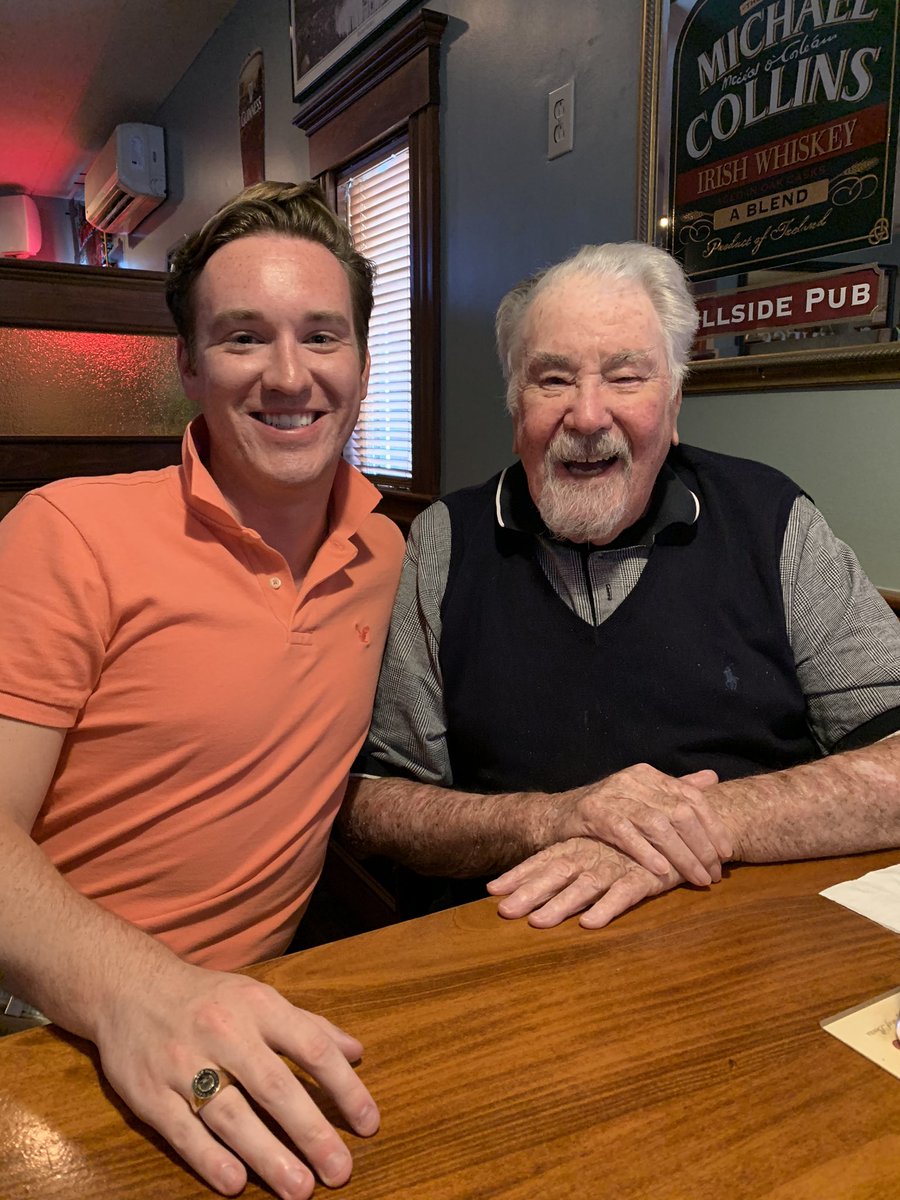 johnmccarthyiv's tweet photo. One more beer with Papa (95!) before the start of second year of law school starts #2L #notmybestpic #butohwell https://t.co/fCEV5VYsnE