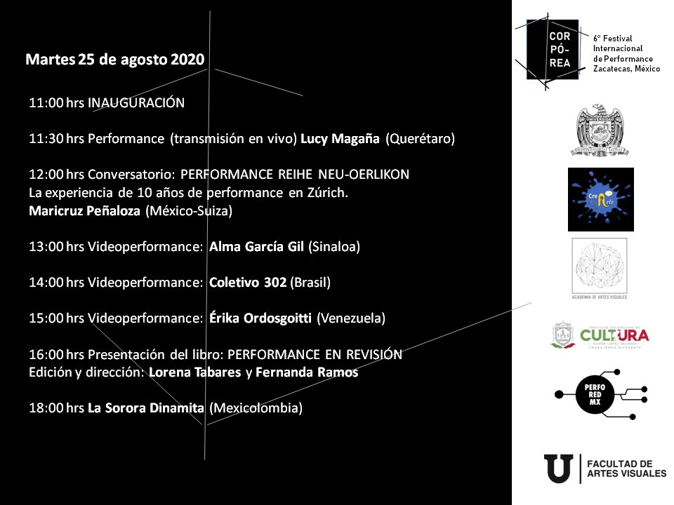 coletivo302's tweet photo. #C302 NO MÉXICO [SEGUE A FIO]

Estaresmo presente no @festcorporea 6º Festival Internacional de Performance, Zacatecas, México, que este ano acontecerá excepcionalmente online do dia 25 de agosto a 3 de setembro. https://t.co/Zuqmozhnru