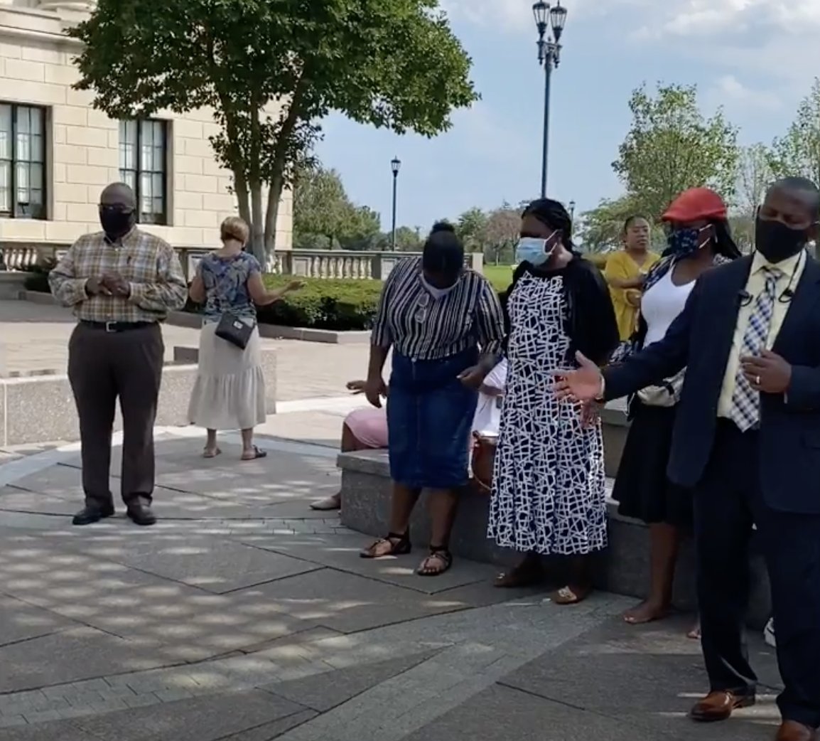 UPCIORG's tweet photo. Prayer at the state capitol in Trenton, NJ on August 9th 🙏 https://t.co/F9xTq69gBs