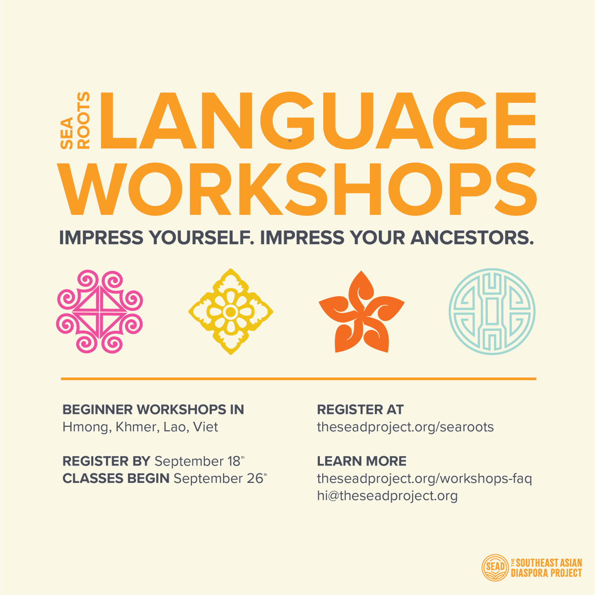 PlantTheSEAD's tweet photo. Now's the perfect time to add language learning to your list of new quarantine skills on the weekends! Sign up for our language workshops in Hmong, Khmer, Lao or Vietnamese. Now 100% online. Enrollment opens today. Learn more at: https://t.co/ocuNqixnO8 https://t.co/Fs2Qb5uVlo