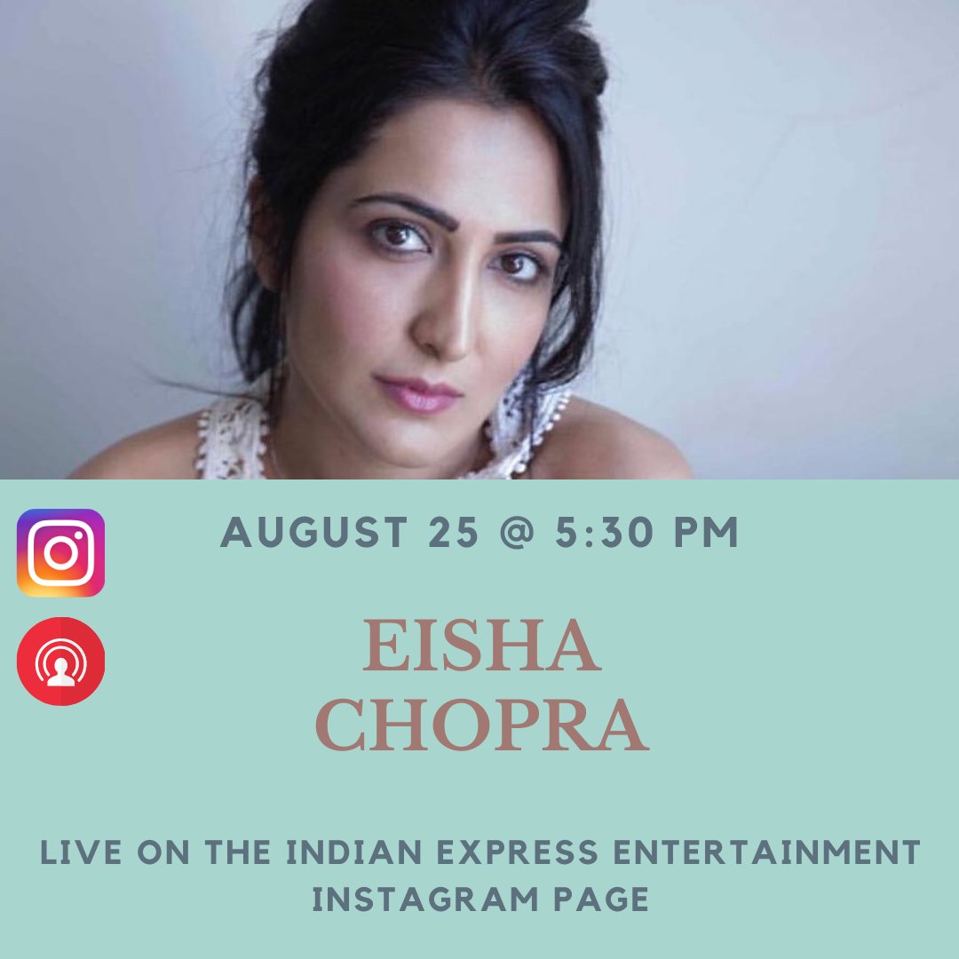 ieEntertainment's tweet photo. Actor @EishawithanE will be our guest at 5:30 pm. Don't miss the fun session at https://t.co/yGAAUz9hPd
#EishaChopra #CallHimEddy @LargeShortFilms https://t.co/2gVqkgnXwB