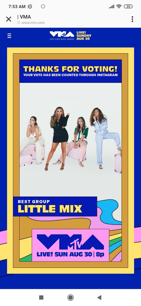 leepezjed's tweet photo. Mixers! Head over to @MTV's IG story &amp; vote for our girls, @LittleMix at the #VMAs2020 for BEST GROUP by swiping up! We need to win this for the girls, they absolutely deserve this. Fighting! #VMAs #LittleMixAtVMAs
#LittleMixBestGroup 

Link to vote:
https://t.co/VSZPwxSVbv https://t.co/IQNj6LGfxb