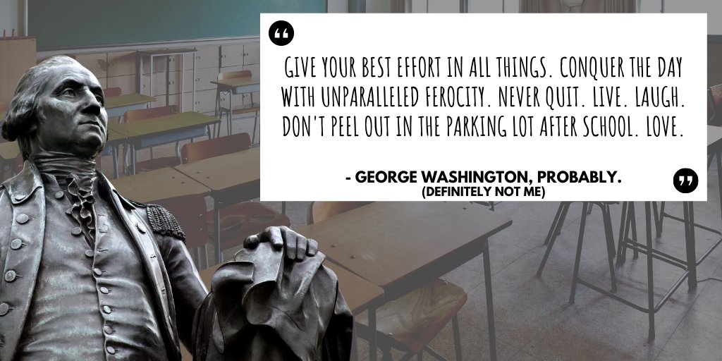 SpoofhoundSRO's tweet photo. After six-ish months of waiting, it's almost here. The first day of school is FINALLY upon us. If only we had an inspirational quote to lead us into the year...
OH WAIT, THERE IS.
#InspirationalQuoteMonday #DontFactCheckMe https://t.co/rYQPjpTwkD