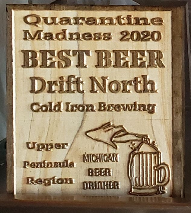 mibeerdrinker's tweet photo. Congratulations to our MBD Quarantine Madness 2020 game State Champion Cold Iron Brewing! It was great visiting and enjoying Drift North IPA with Andy &amp; Jake. It is a title worthy IPA. #coldironbrewing #michiganbeerdrinker #michigancraftbeer #michiganbeer #drinkmichiganbeer https://t.co/Cc0p2eTItx