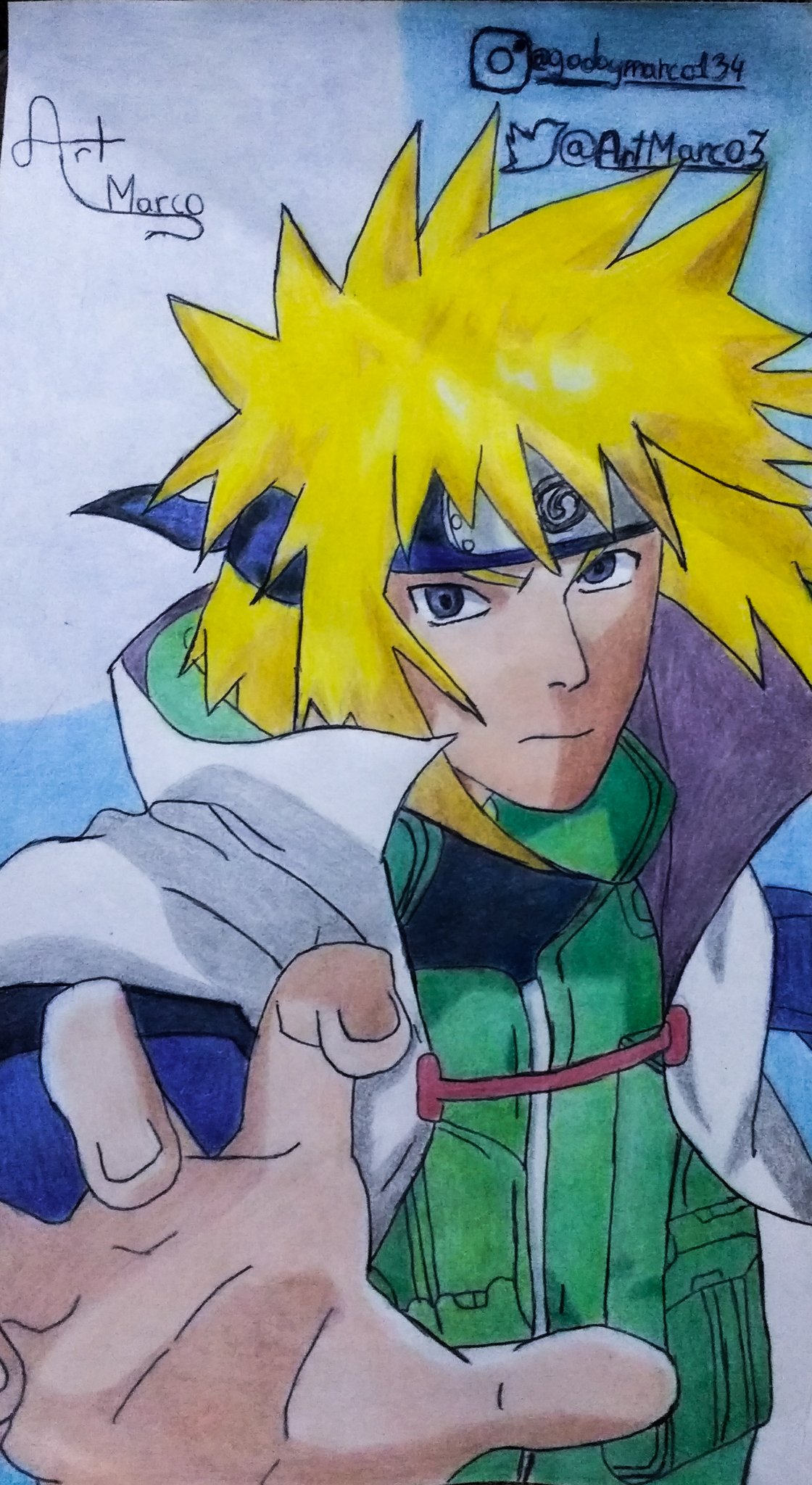 Meu desenho do Minato Namikaze