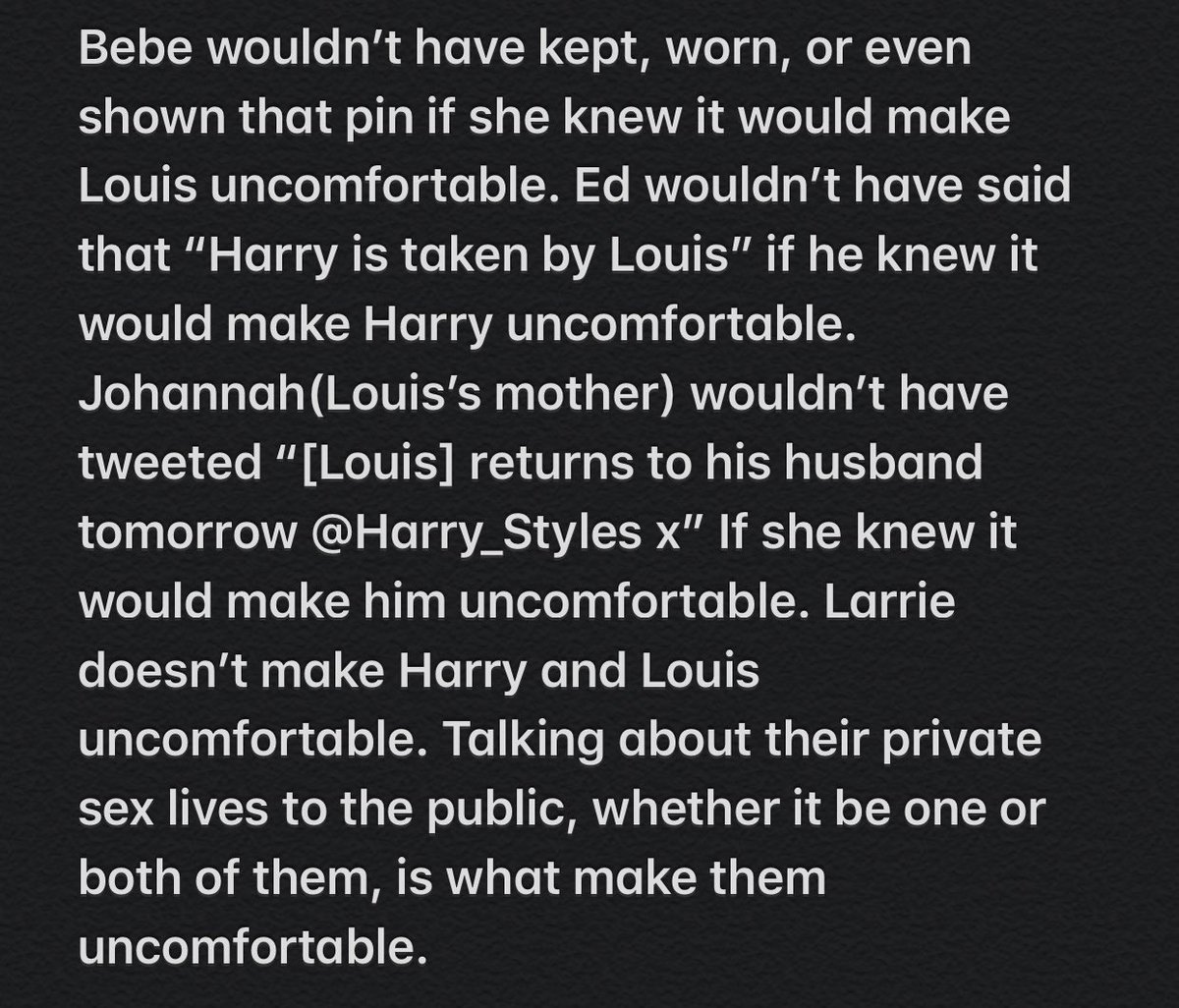 Friends and Family:B:”Who’s Eleanor?” B: Larry pinEd: “He’s taken”