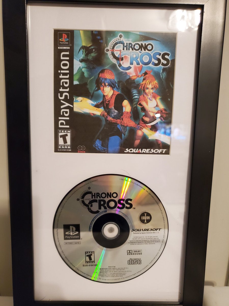GooBizmo's tweet photo. Quick and cheap way to display some of my favorite classic games for my streaming room. Got the frames from Michaels. Turned out great! #Michaels #streamer #classicgaming #PS1 #ChronoCross #FFIX #FFVII #LegendofDragoon https://t.co/BSfcZl59Kg
