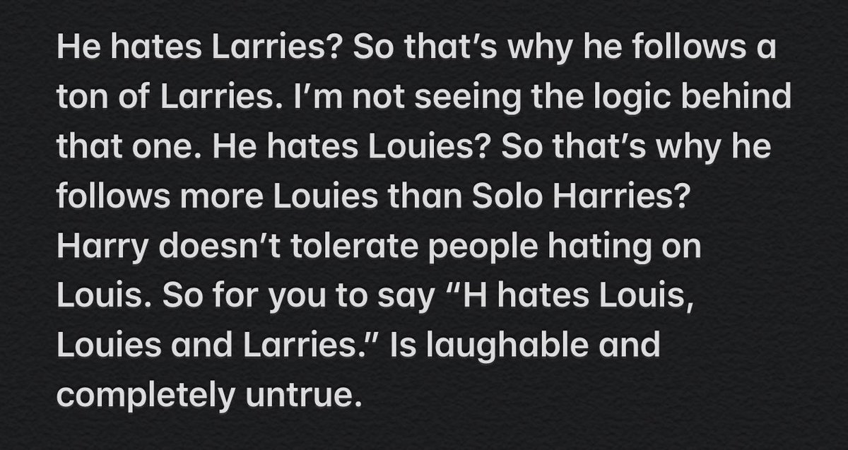 “H hates Lou, Louies and Larries.”