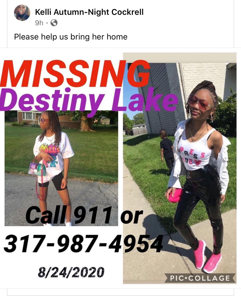 TheOfficerCraig's tweet photo. This is one of my former students....
Please share.....

If anyone has any information on her whereabouts, Please call 911, or the number listed below. 
Thank you. https://t.co/a8ybNQbhuq
