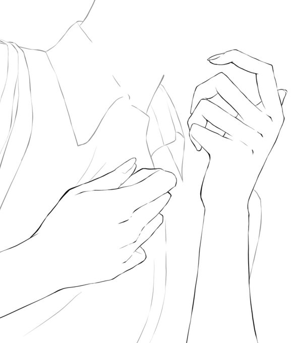 最近は手を描くのも見るのもすごく好き…
もっと魅力的な手を研究したい🙂 