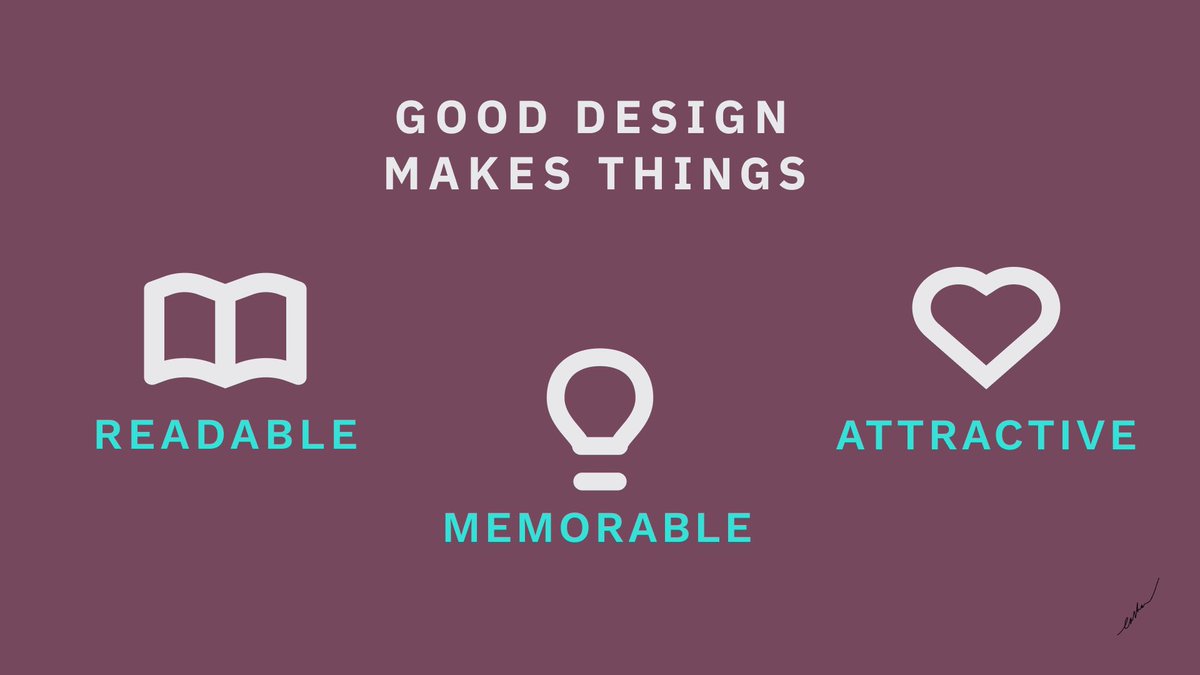Good design makes things easier by making things more readable, memorable, and attractive.