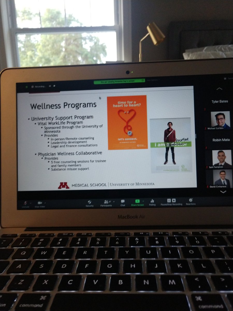 GopherPMR's tweet photo. We're live right now with #MNMonday.  Great group from all over the country and we got to cover our #residentwellness program and initiatives.  Stay tuned for next month and we'll be sure to share the info portion of tonight's talk.  @PmrScholars #physiatry https://t.co/4FuYDmNXVd