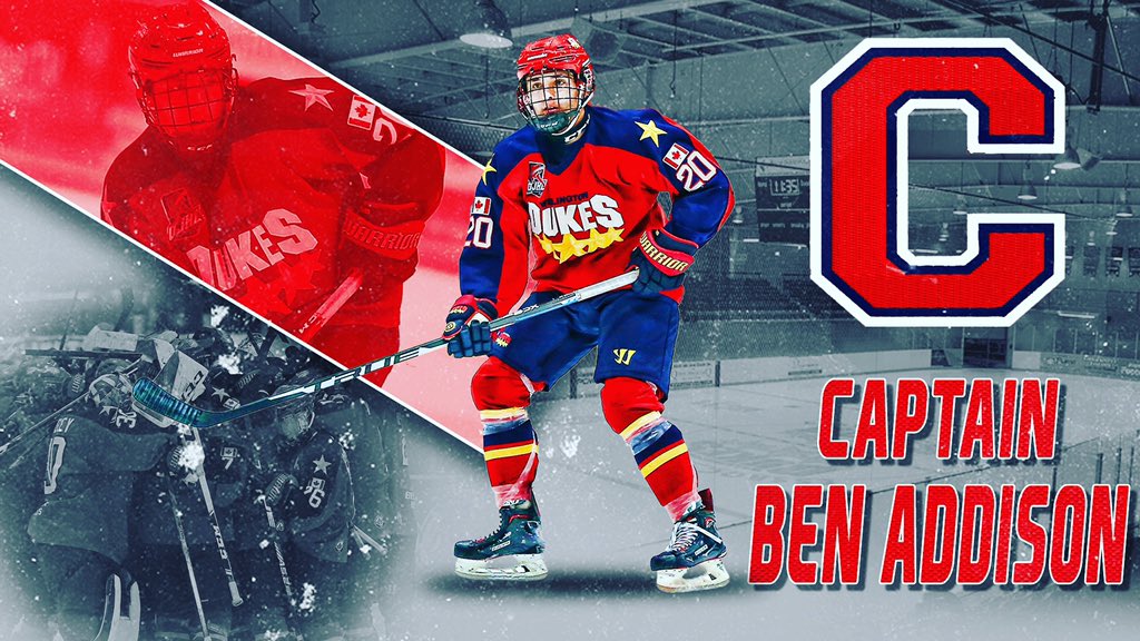 The Wellington Dukes are proud to announce <a href="/bjaddison27/">Ben Addison</a> as the Captain for the upcoming 2020-21 season
(📷 Ed McPherson/OJHL Images)

Story 🔗 - bit.ly/2Eexn0o
