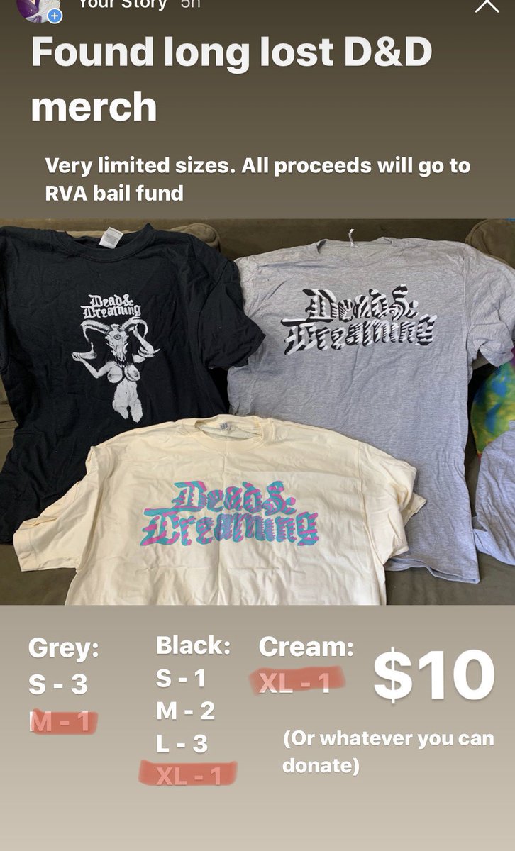 First come first serve. Will send out cash app or Venmo via dm. All proceeds will go to rva bail fund
