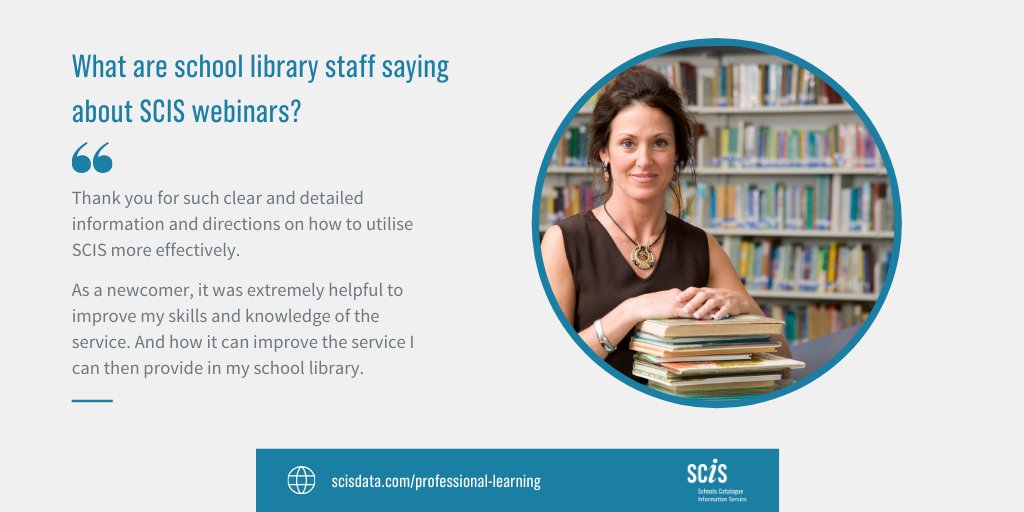 scisdata's tweet image. Not long now! 

REGISTER today for the SCIS webinar: Understanding SCIS records.

Perfect for beginners and school library staff that want to refresh their cataloguing skills.

Visit: scisdata.com/professional-l…

#scisdata
#schoollibrary
#schoollibrarian