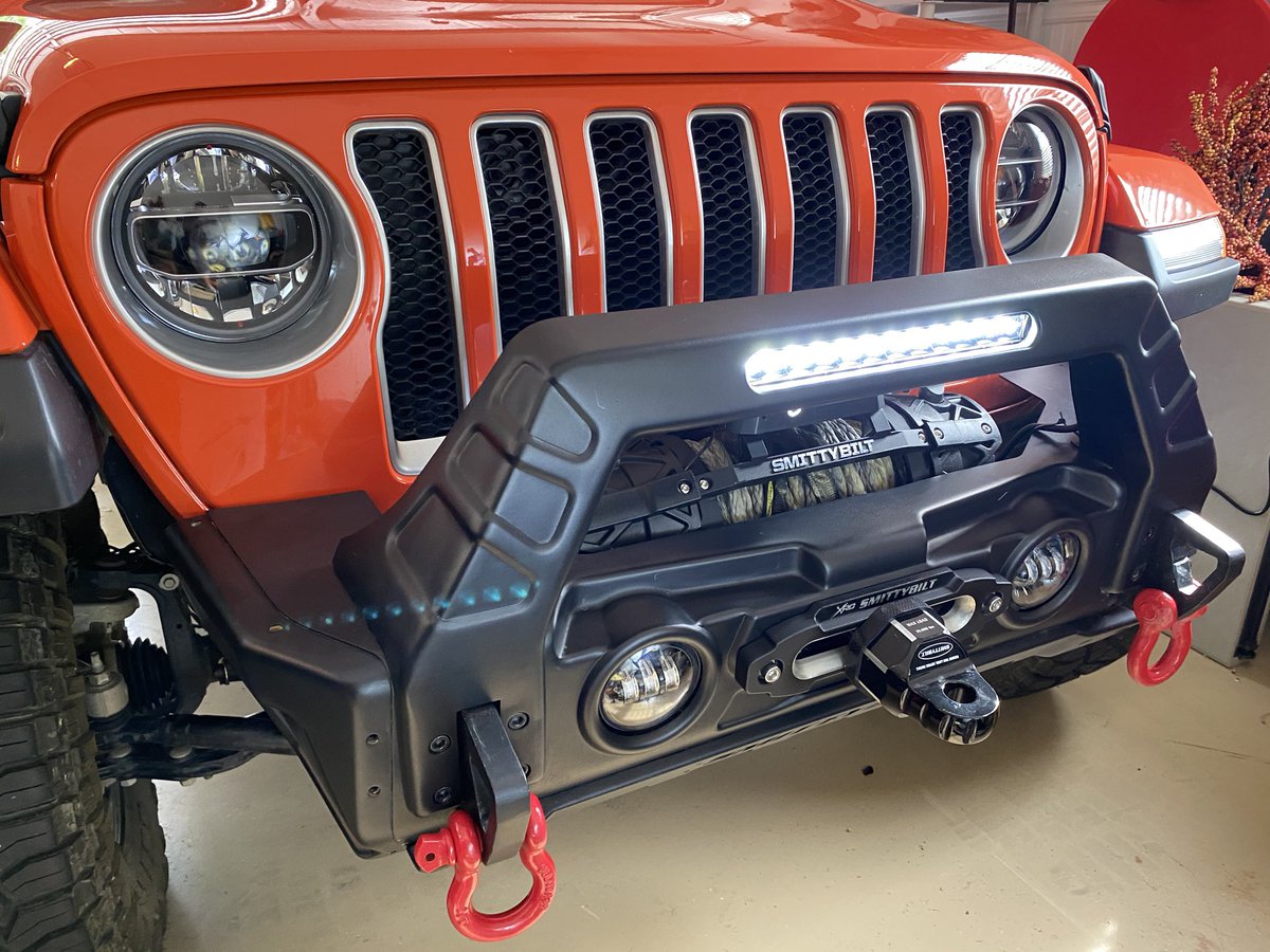 Installed the @roughcountry 12” Cree LED light bar inside the @smittybiltusa Stryker front bumper youtu.be/D41JNfGTBmo #jeep #wrangler #jljeep #jeepwave #jeeplife #diy #lightbar