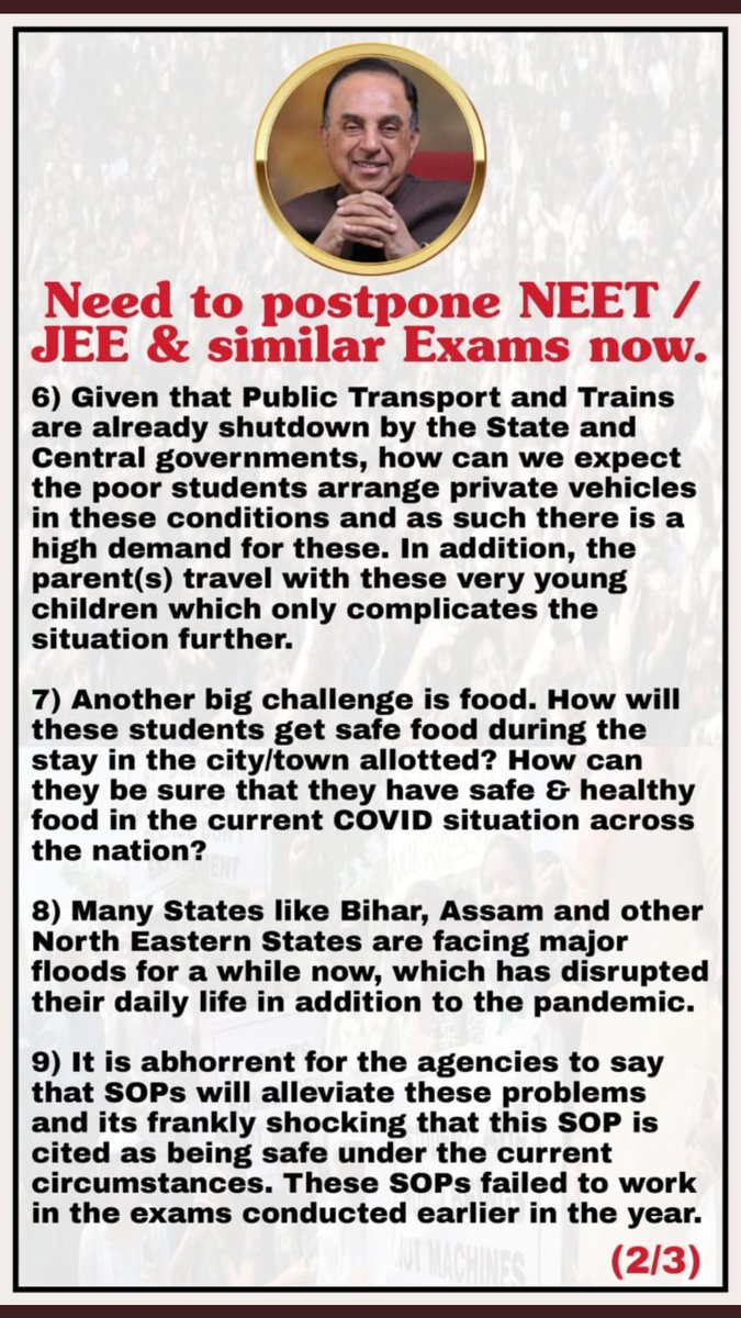 WaseemS12418565's tweet photo. #MODIJI_POSTPONEJEENEET
Please don't play with our future or india's future..
We have to power 💪💪 to make our nation 🇮🇳🇮🇳 Proud &amp; Strong .. Please don't destroy india 's future.
#MODIJI_POSTPONEJEENEET 
@PMOIndia 
@Swamy39 
@AmitShah 
@DrRPNishank
@EduMinOfIndia https://t.co/gBjF3q9YT9