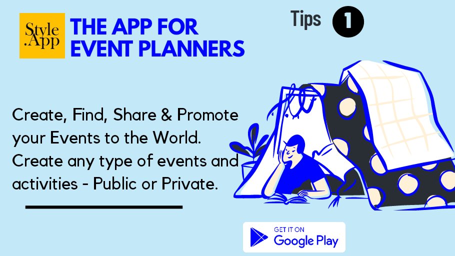 StyleAppBooking's tweet image. Best Event Planner App - StyleApp
Tips to enjoy using style app
#StyleApp #events #event #eventplanner  #appforeventsplanners #Tipsforstyleappevent