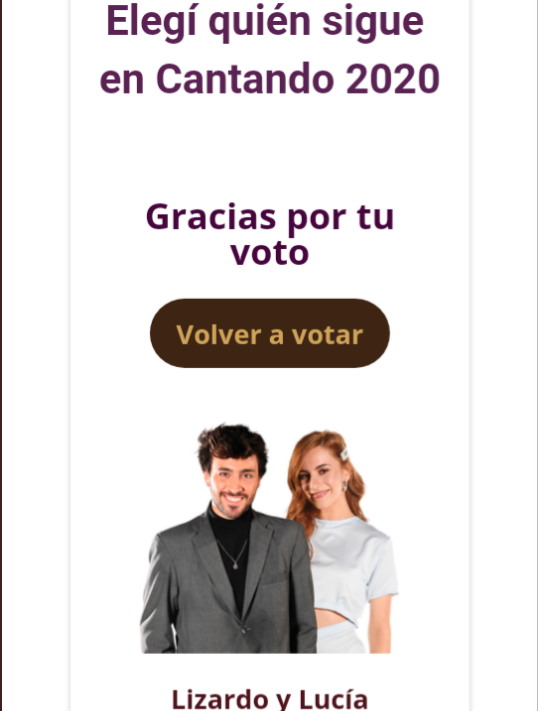 Natynatashaaaa's tweet photo. Hoy obvio, todos a votar a Lizardo.  ¡Vamos Lizard ! ,te vas a quedar.❤❤❤ #Cantando2020 https://t.co/BhFibJRQ5q