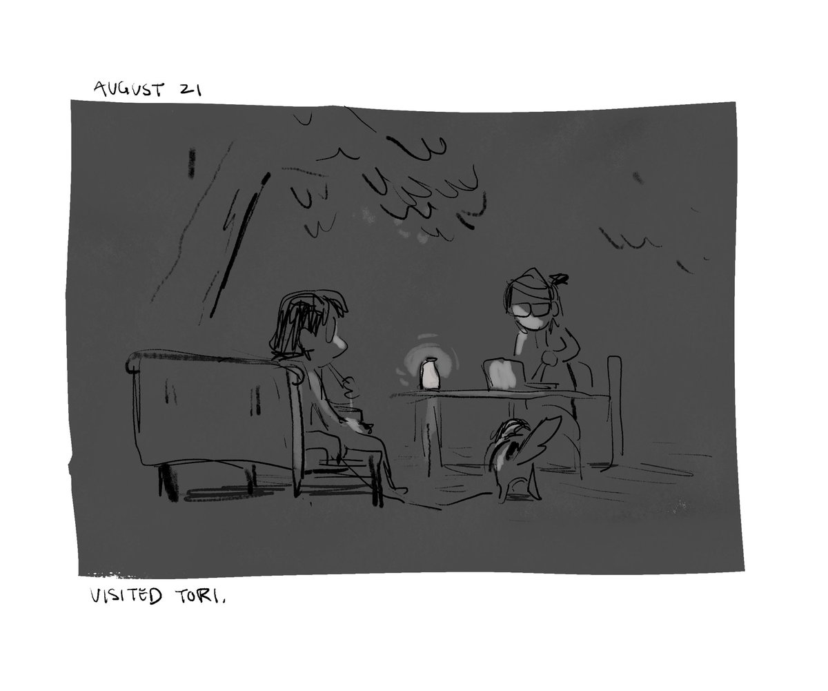Been trying to do some low pressure journal comics whenever I have the energy to. Nice to have something to sit down and draw just for me. Here's two I liked 
