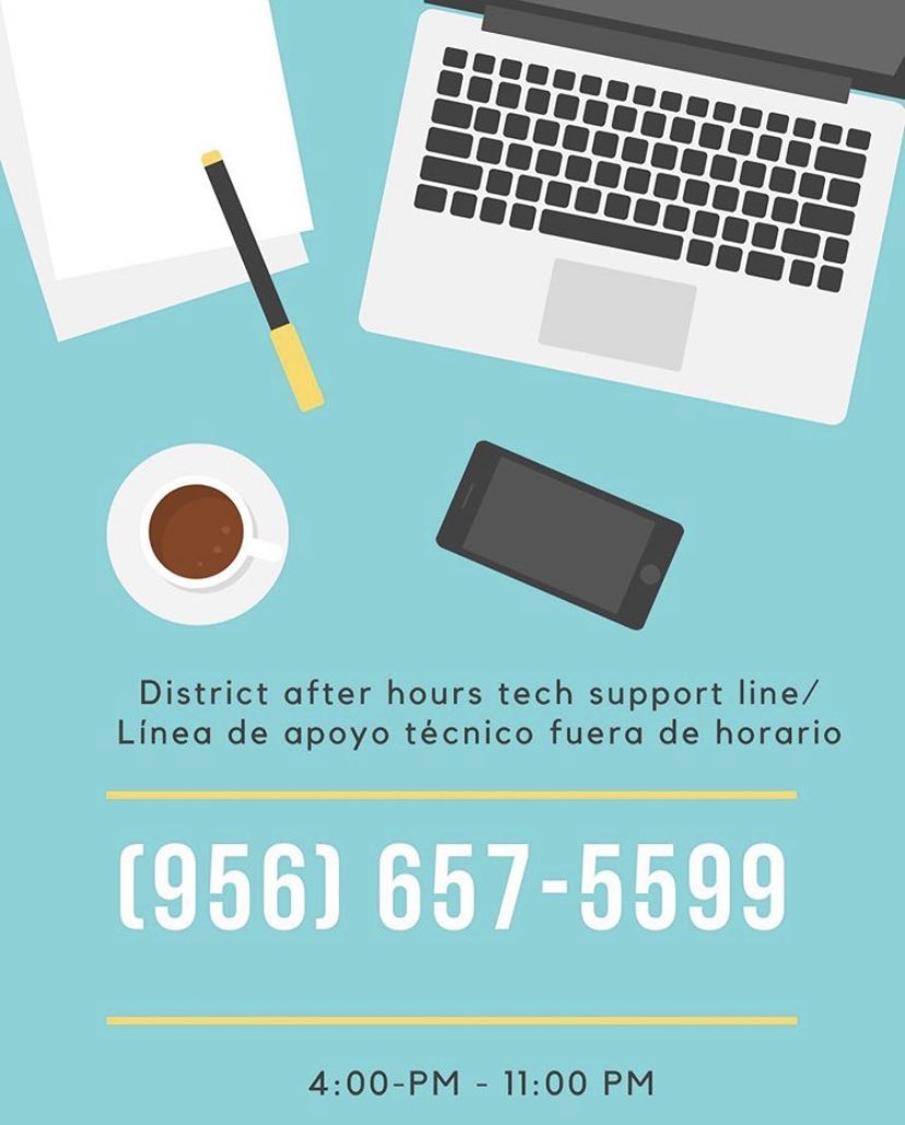 brownmslibrary's tweet photo. Mcallen ISD is offering after hours tech support.  @bmsdobies https://t.co/qQwPZwnDh8