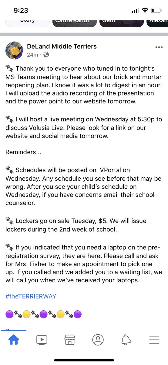 Thank you to all those who participated in the <a href="/DeLandMiddle/">DeLand Middle Terriers</a> reopening plan.