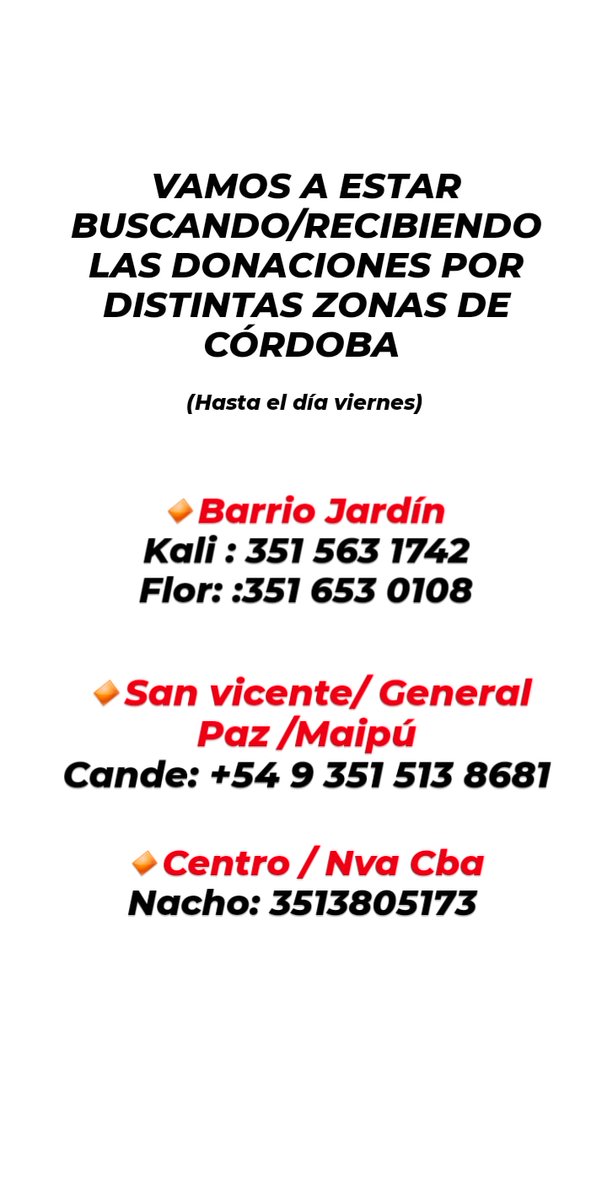 LAS SIERRAS DE CÓRDOBA SE ESTAN QUEMANDO⚠️⚠️⚠️ Ayúdanos a ayudar con tu donación a los bomberos voluntarios! Con mis amigas nos encargamos de juntarlo y hacerlo llegar. Se agradece la difusión ‼
