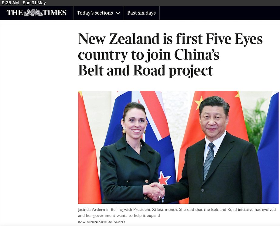SIMEONTAYLOR6's tweet photo. #NewZealand IS NOT YOUR FRIEND

WAKE UP #Australia #UnitedStates #India #Canada #Britain #Japan #France

👉2019
Prime Minister of #NZ @jacindaardern in #China to meet #WinnieThePooh General Secretary of #chinesecommunistparty &amp; Chairman of Central Military Commission👉Xi Jinping https://t.co/drSrJNK8Ek