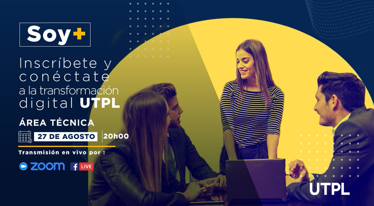spcueva's tweet photo. Te invitamos a conocer la oferta del área técnica. Soy+ UTPL https://t.co/h2YrNITJgQ #UTPL #CarreraTI_UTPL https://t.co/CPnrwfhXRu