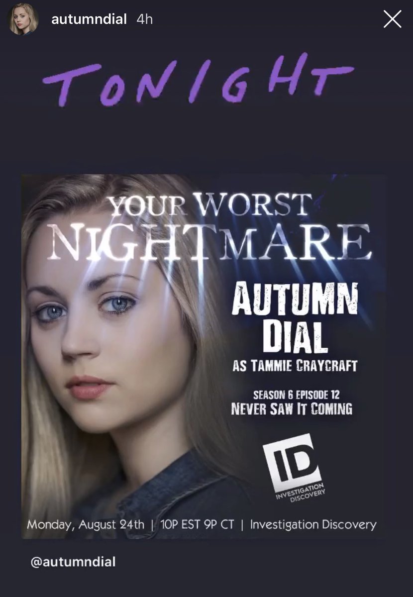 42cobras's tweet photo. Very excited to watch my friend @AutumnDial on TV tonight! https://t.co/ek9IXHN1ul