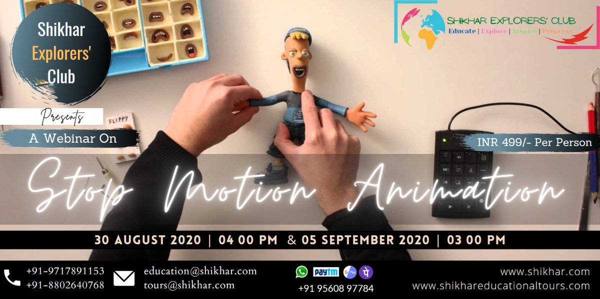 Let's Join our new upcoming Webinar of 'STOP MOTION ANIMATION' Reserve your seats to get into the lesser-known world by Register here (More Information Link) - rb.gy/5bcogm Video Promotion Link - rb.gy/jufyvu +91- 8800592323 / +91 - 9717891153 |