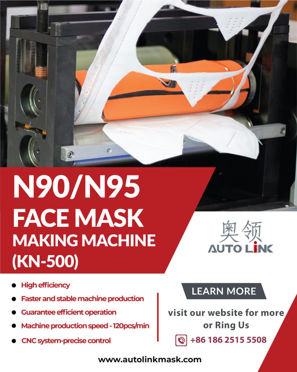 autolinkmask's tweet image. #FaceMaskMakingMachine

KN95 Mask Making Machine is set-up in a easy way to produce KN95 folded masks, a total of 3 manufacturing process is carried out, first automatically forming KN95 mask. To learn more visit our website for more details please contact us: +8618625155508